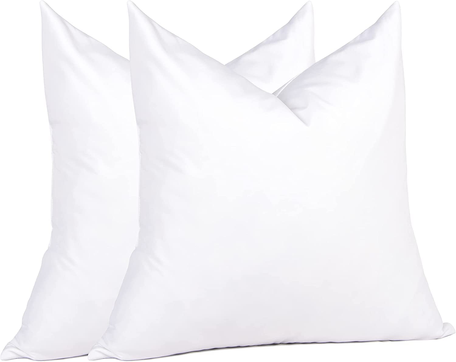 Euro Pillow Inserts 24 x 24 (Pack of 2, White), Down Feather Pillow Stuffer, Premium White Pillows for Bed, Couch, and Cushion