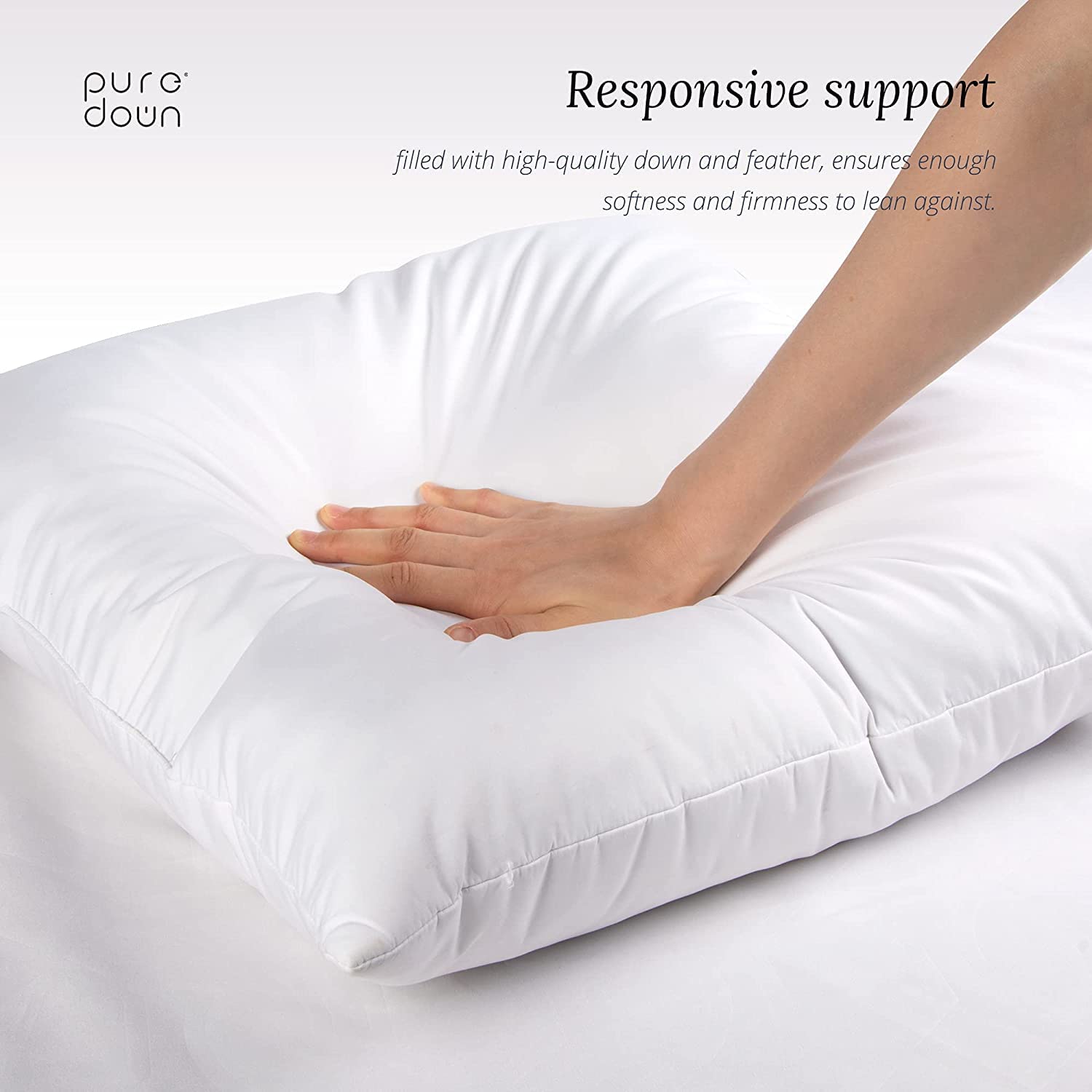 Euro Pillow Inserts 24 x 24 (Pack of 2, White), Down Feather Pillow Stuffer, Premium White Pillows for Bed, Couch, and Cushion