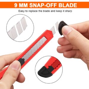 120 Utility Knife Box Cutters Utility Knife Retractable 9 mm Wide Blade Retractable Knife with Safety Lock Compact Box Cutter Knife Replacement for Home Office Arts Crafts Hobby