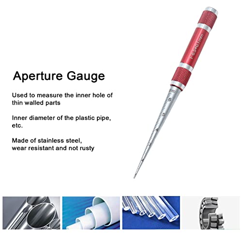 Aperture Gauge Tapered Hole Ruler Stainless Steel Inner Hole Diameter Measuring Tool 1‑6.5mm