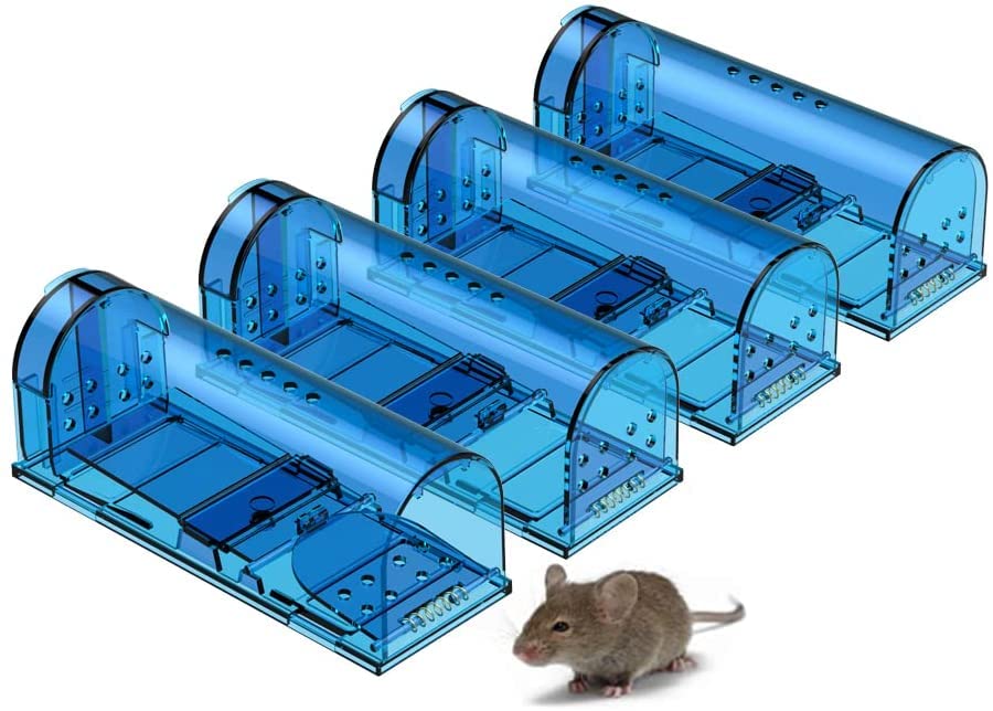 Mouse Traps, Humane Mouse Trap, Easy to Set, Mouse Catcher Quick Effective Reusable and Safe for Families (4)