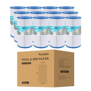 poolzilla 12-pack replacement filter for type a or c, compatible with intex 29000e/59900e, easy set pool filters, summer escapes or summer waves above ground pools