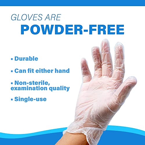 Disposable Vinyl Gloves | Case of 2000 | Multipurpose | Food Handling Use | Powder Free | Clear (2000, Large)