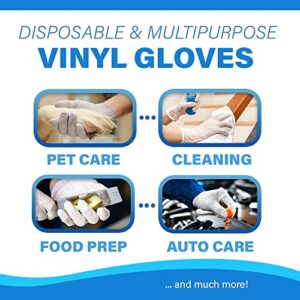 Disposable Vinyl Gloves | Case of 2000 | Multipurpose | Food Handling Use | Powder Free | Clear (2000, Large)