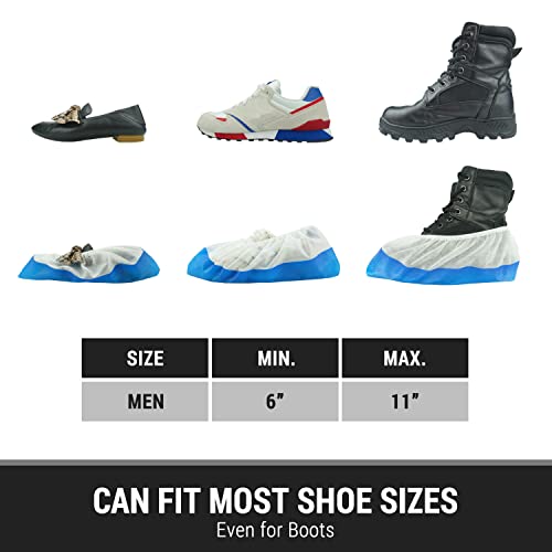 Heavy Duty Shoe Covers Disposable Non Slip Waterproof, 50 Pack, Double Layer Bottom, Extra Heavy Duty Durable Booties, One Size Fits Most