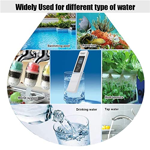 3 in 1 TDS EC Temperature Meter Pen, Digital Water Tester Kit PPM EC Meter for Drinking Water Hydroponics Aquarium RO System and Pool