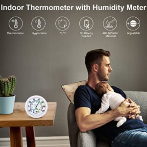 6" Thermometer Indoor with Humidity Gauge - Wall Thermometer/Hygrometer for Home Decorative, Updated Analog Thermometer Dial Temperature Humidity Monitor for Room Temp