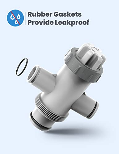 POOLHACKER Pool Fittings Dual Split Hose Plunger Valve, Pool Parts Replacement Shut-Off Valve with Dual inlets for Above Ground Pool