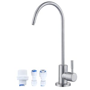 jeonestan drinking water faucet,water purifier faucet,lead-free filtered faucet fits reverse osmosis units or water filtration system in non-air gap, kitchen ro faucet (brushed)