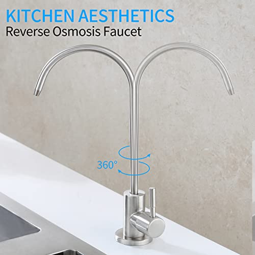 Jeonestan Drinking Water Faucet,Water Purifier Faucet,Lead-Free Filtered Faucet Fits Reverse Osmosis Units or Water Filtration System in Non-Air Gap, Kitchen RO Faucet (Brushed)