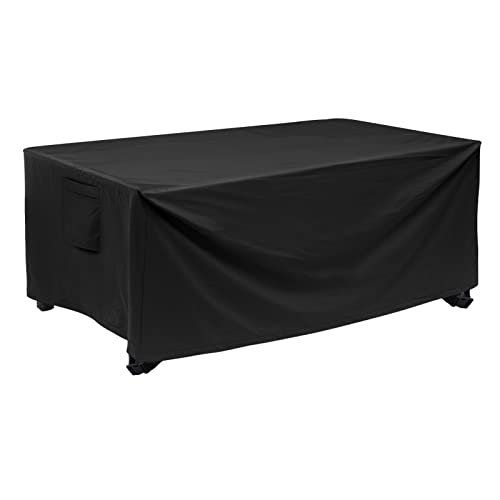 ZILOMI Patio Coffee Table Covers Waterproof, 480D Oxford Cloth Outdoor Rectangular Table Cover, Durable UV Water-Resistant Anti-Fading, Black 42" L X 24" W X 18" H