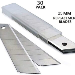 30-Pack 25MM Utility Knife Blades, Slitting Blades, Office Knife SK5 Blades for Retractable Box Cutters and Knives