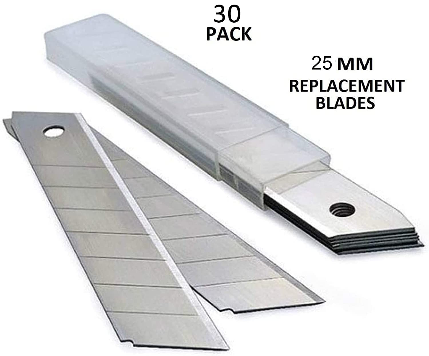 30-Pack 25MM Utility Knife Blades, Slitting Blades, Office Knife SK5 Blades for Retractable Box Cutters and Knives