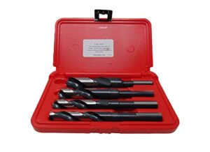 norseman by viking drill and tool 30323 9/16 in, 5/8 in, 3/4 in, 1 in. 135 degree split point cryo-nitride s&d set , red