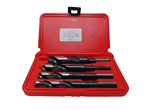 Norseman by Viking Drill and Tool 30323 9/16 in, 5/8 in, 3/4 in, 1 in. 135 Degree Split Point Cryo-Nitride S&D Set , Red