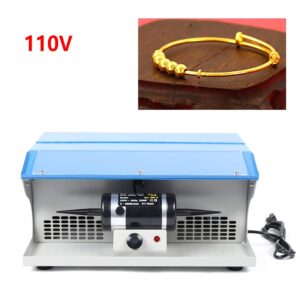 Polishing Buffing Machine, 110V 200W Jewelry Buffing Machine Jewelry Polishing Tool Dust Collector with Light Table Top Jewelry Buffer Polisher US Plug