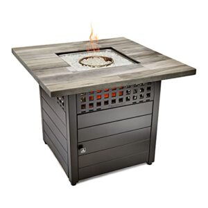 hayden gray 38" square dual heat gas fire pit