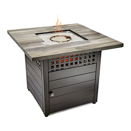 Hayden Gray 38" Square Dual Heat Gas Fire Pit