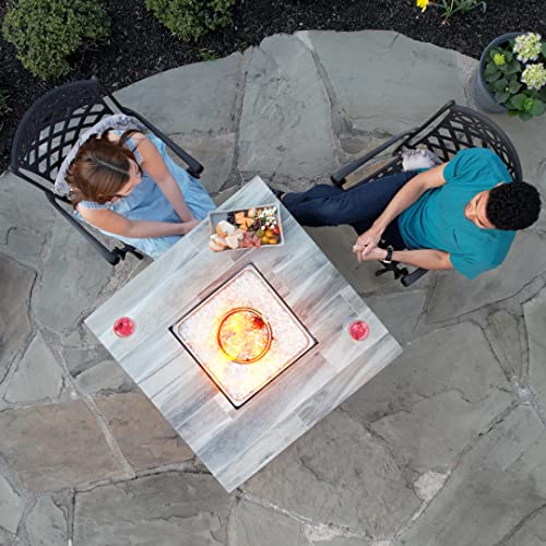 Hayden Gray 38" Square Dual Heat Gas Fire Pit