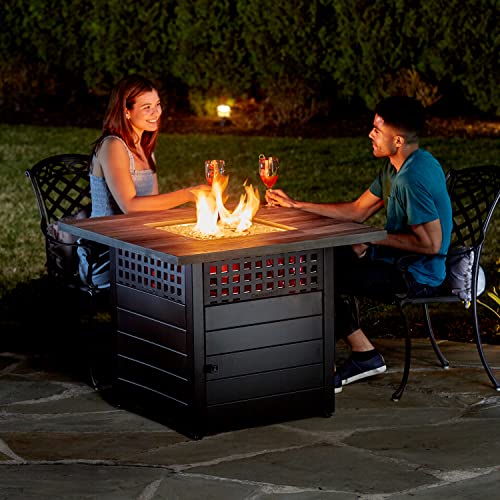 Hayden Gray 38" Square Dual Heat Gas Fire Pit