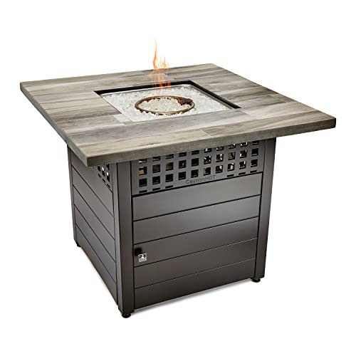 Hayden Gray 38" Square Dual Heat Gas Fire Pit
