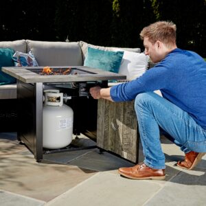 Carson Brown 30” Square Gas Fire Table