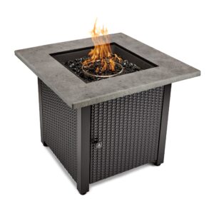 mitchell gray 30” square gas fire table