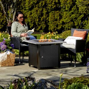 Mitchell Gray 30” Square Gas Fire Table