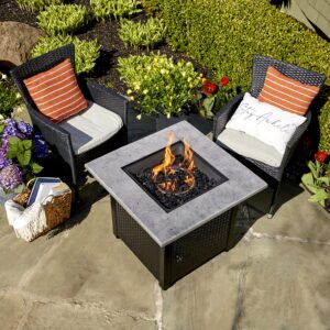 Mitchell Gray 30” Square Gas Fire Table