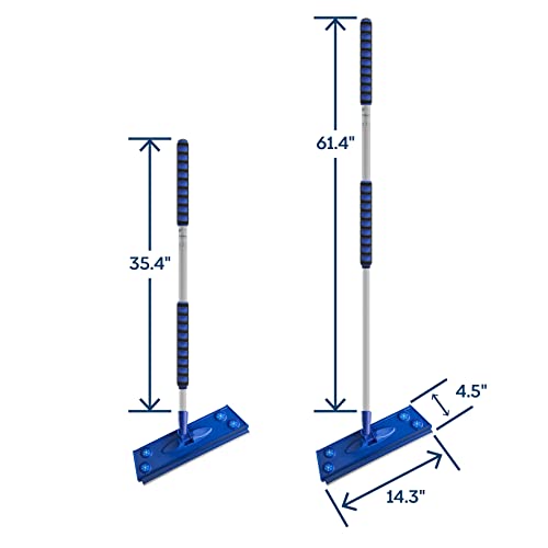 Silva Microfiber Mop Set with Re-usable Microfiber Pads(Wet/Dry/Wall) | 360-Rotating Mop Head | Sturdy, Extra Long, and Adjustable Mop Pole | Ergonomic Soft-Sponge Handle