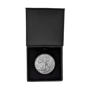 2022 - american silver eagle in plastic air tite and magnet close black gift box dollar us mint uncirculated