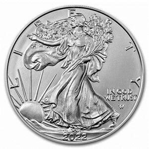 2022 american silver eagle .999 fine silver with our certificate of authenticity dollar uncirculated us mint