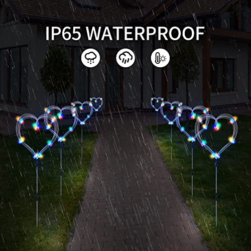 Solar Firework Lights Garden Lights Outdoor, 4 Pack Decorative Solar Lamps Waterproof with Remote, 8 Lighting Modes 120 LED Twinkling Landscape Outdoor Decor for Home Pathway Backyard Lawn-Colorful