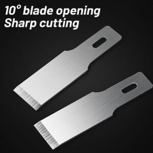 Size 18 Chiseling Blades SK5 Knife Blades No Handles Knife Square Blade Carbon Steel Chisel Tip Knife Blade with Plastic Storage Boxes for Craft Carving Chiseling Shaving Cutting (30 Pack)