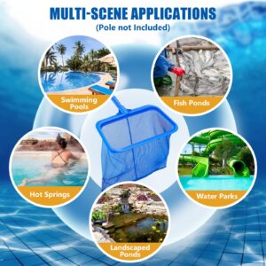 SORSWEET Pool Rake, Heavy Duty 17" Leaf Skimmer Net, Including EZ-Clip, Deep Bag Catcher, Pool Net for Cleaning Pool, Fits Standard 1-1/4" Pole, Pole Not Included