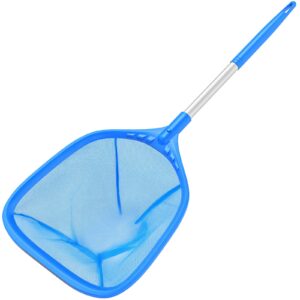 mowend swimming pool skimmer net 26.8 inches, leaf rake net with fine aluminum pole for fast cleaning ponds, hot tub, and spas, pool cleaner supplies and accessories