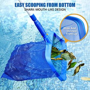 Mowend Swimming Pool Skimmer Net Only, Leaf Pool Net with15.4 Inch Deep Bag Catcher for Heavy Cleaning Ponds, Fits Standard 1-1/4" Pool Pole (Pole Not Included)