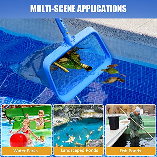 Mowend Swimming Pool Skimmer Net Only, Leaf Pool Net with15.4 Inch Deep Bag Catcher for Heavy Cleaning Ponds, Fits Standard 1-1/4" Pool Pole (Pole Not Included)