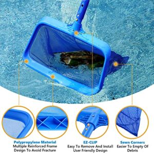 Mowend Swimming Pool Skimmer Net Only, Leaf Pool Net with15.4 Inch Deep Bag Catcher for Heavy Cleaning Ponds, Fits Standard 1-1/4" Pool Pole (Pole Not Included)