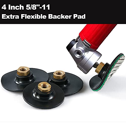 Extra Flexible Backer Pad Rubber Backing Pad for Edges, Tight Corner Polishing,Hook&Loop Back Holder - Arbor 5/8" 11