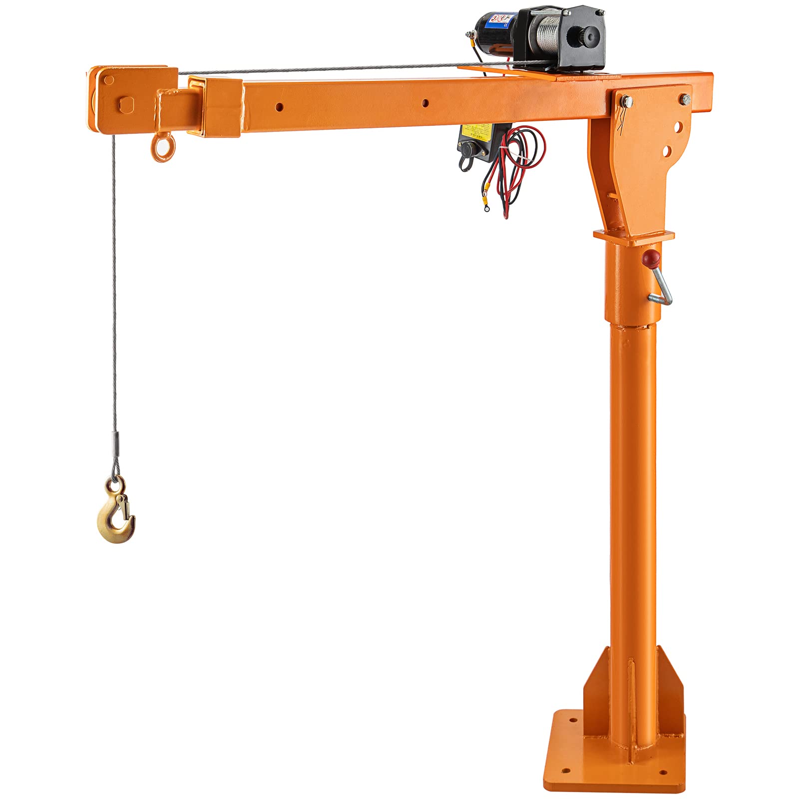 VEVOR Davit Crane, 2200 lbs Truck Crane, Wireless Remote Control Dock Crane, 12V 360° Swivel Electric Crane for Truck, Crane Hitch for Lifting Goods in Construction, Forestry, Factory, and Transport