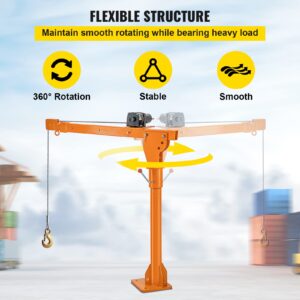 VEVOR Davit Crane, 2200 lbs Truck Crane, Wireless Remote Control Dock Crane, 12V 360° Swivel Electric Crane for Truck, Crane Hitch for Lifting Goods in Construction, Forestry, Factory, and Transport