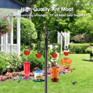 GESAIL Ant Moat for Hummingbird Feeders, Large Capacity Protect Nectar Metal Hooks Ant Guard 4 Brushes for Outdoor Patio Yard Hanging Feeders 4 Packs