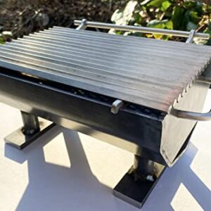 Hibachi Grill Metal Portable Fire Pit, Outdoor Fire Pit, Backyard Fire Pit Bowl, Stainless Steel Charcoal Grill Kebab BBQ Portable Grill