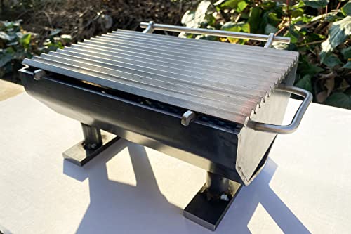 Hibachi Grill Metal Portable Fire Pit, Outdoor Fire Pit, Backyard Fire Pit Bowl, Stainless Steel Charcoal Grill Kebab BBQ Portable Grill