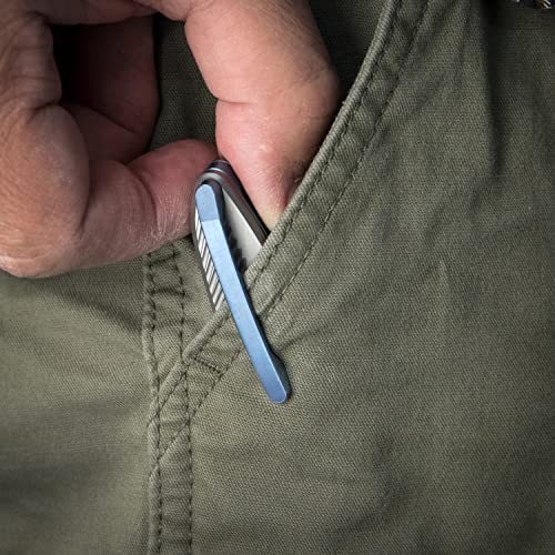 Kubey Pike KB2103 Small Pocket Knife with 2.87" 20CV Blade, Lightweight Parsons Bladeworks Designed Titanium Folding Knife for EDC Hiking Camping (Gray)