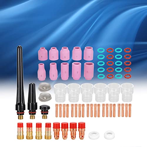 TIG Welding Accessory Kit, Wide Use Welder Glass Cup Ceramic Nozzle Good Match Washer for WP-17/18/26