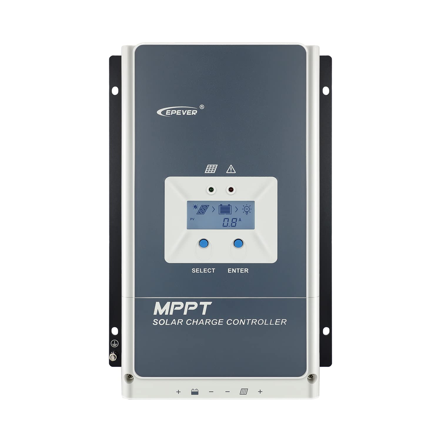 EPEVER 60amp MPPT Charge Controller 48V/36V/24V/12V,Negative Ground with Backlight LCD Display Solar Regulator,Max 150V 4500W Input for Litium/AGM/Gel/Flooded/User