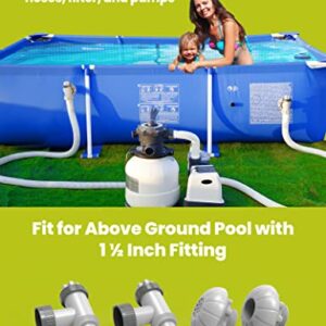 SUMMERBUDDY Above Ground Pool Parts, Replacement Pool Pump Part with Plunger Valve, 1.5" Outlet Strainer & Inlet Nozzle, Pool Hose Adapter for Sand Pump (Style 1)