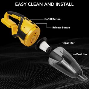 120W Cordless Handheld Vacuum Cleaner for DeWALT 20V 60V Max Battery (Battery NOT Included) Portable for Hard Floor Carpet Car Pet Hair Cleaning